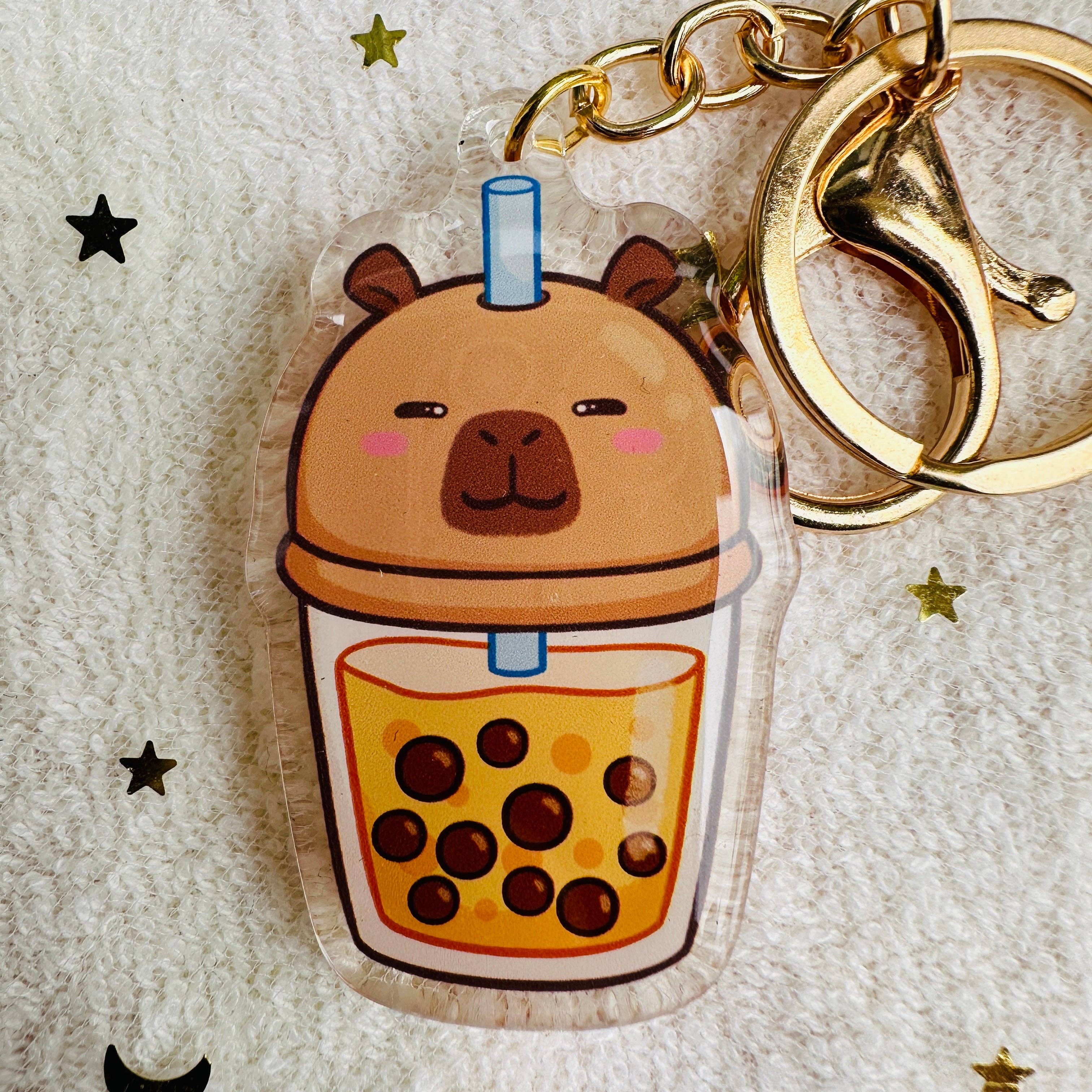 CapyFun - Wholesale Keychain - Women's - Capybara Acrylic Keychain Cute Kawaii Dumpling Boba Tea Coffee Ice Cream Reading Orange Ramen Foodie Hot Pot Holiday Gift For Her7