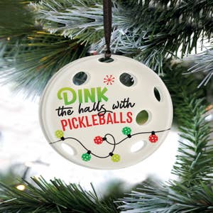 Personalized Tennis Ball Racket And Net Ornament - Personalized