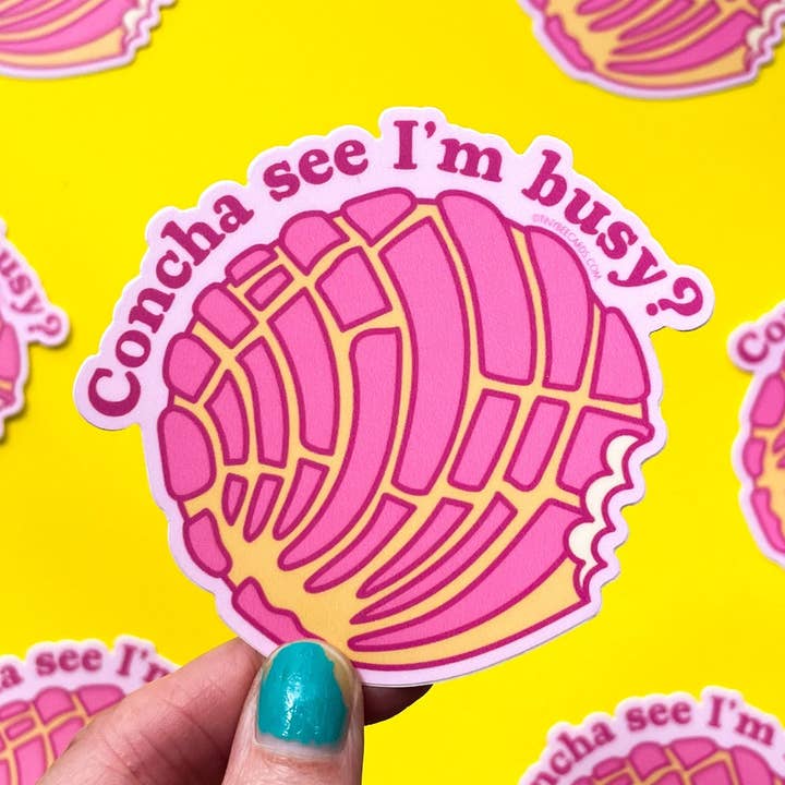 Autocollant en vinyle Concha - Concha See I'm Busy pour la vente par Tiny Bee Cards