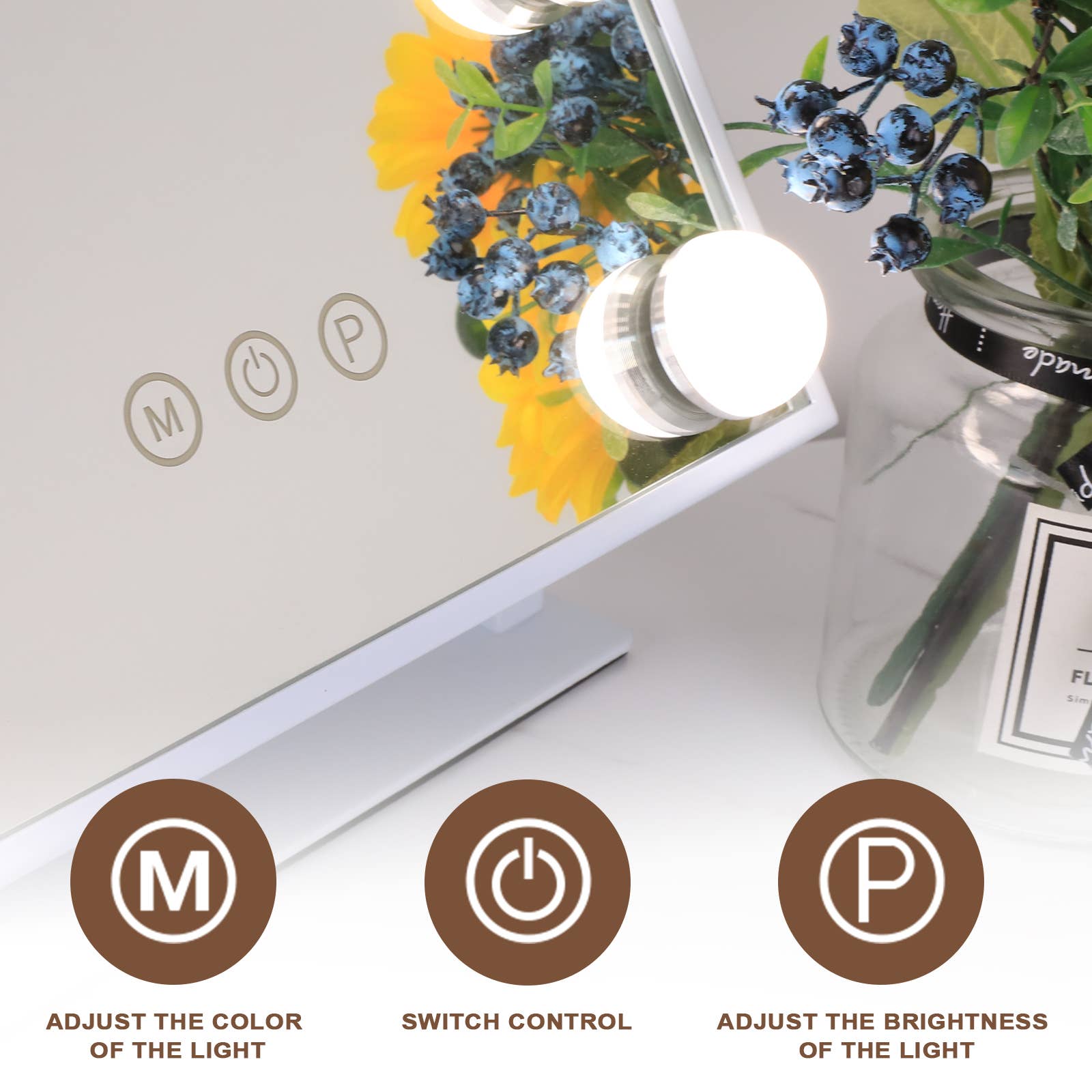 VANITII - Wholesale Make-upspiegeltje - Hollywood make-upspiegel met lichte make-upspiegel voor slaapkamer5