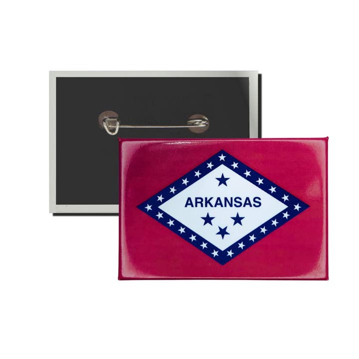 Horizontal Button - State Flag Arkansas - USA for wholesale by Worldwide Souvenirs