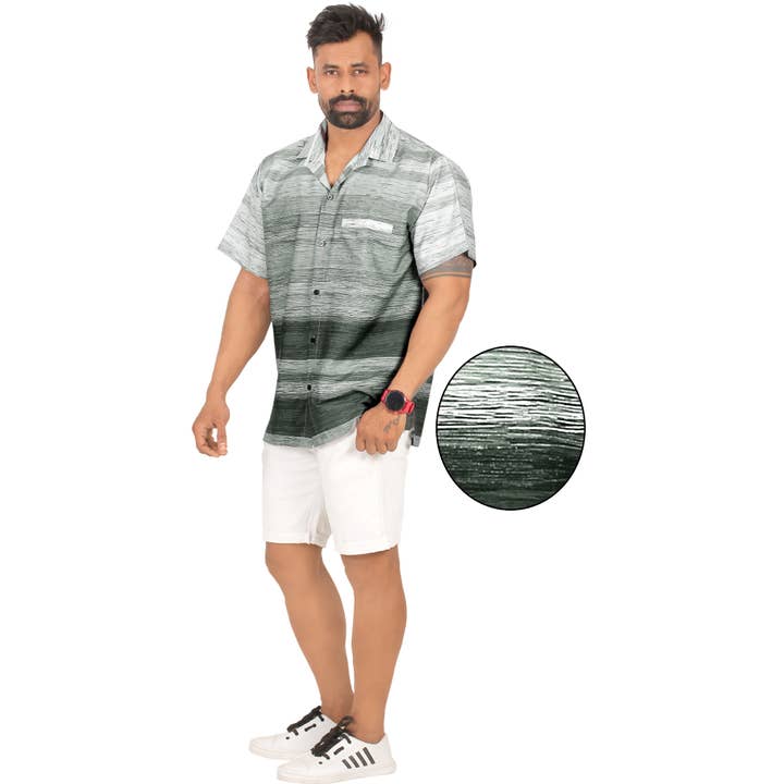 La Leela Men's Fall Relax Tie Dye Shirt Gray for wholesale on Faire