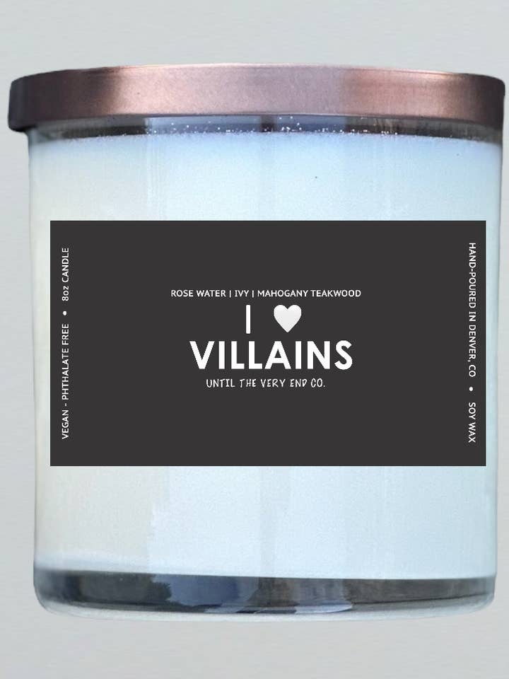Bougie au soja I ❤️ Villains pour la vente par Until the Very End Co
