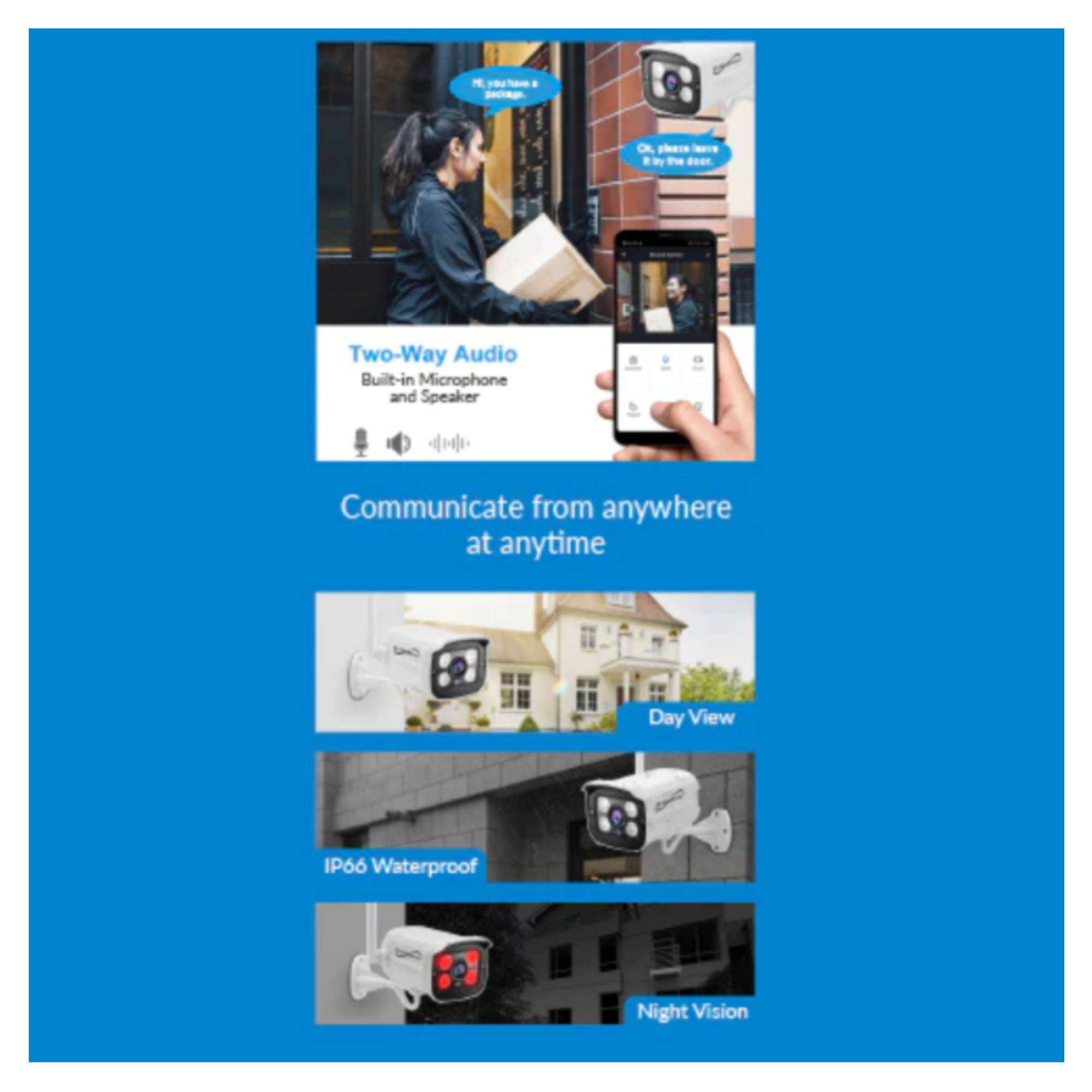 JupiterGear Home - Venta al por mayor Aparato de mano - Sistema de Cámaras de Seguridad Inalámbricas Supersonic con 4 Cámaras FHD5