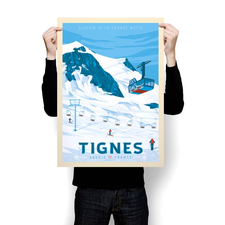 Olahoop Travel Posters - Wholesale Poster - Tignes Savoie Ski Resort Travel Poster - France2