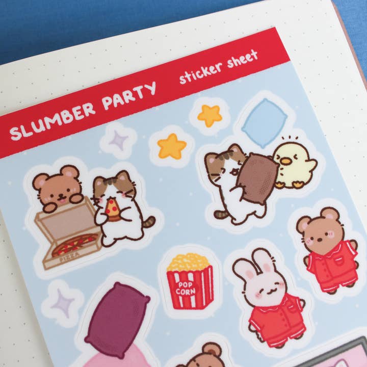 Sam’s Scribbles - Wholesale Sticker - Slumber Party • Vinyl Sticker Sheet1