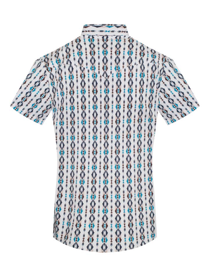 Rodeo Clothing - Wholesale Button Down Shirt - Men's - Men's Western Pearl Snap Aztec Print Shirt-MPS110S-10521