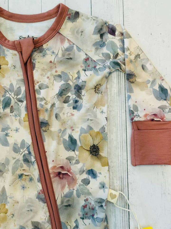 Gigi & Ninny Co - Wholesale Jumpsuit - Baby - The Mammie Floral Zippy Pajama1