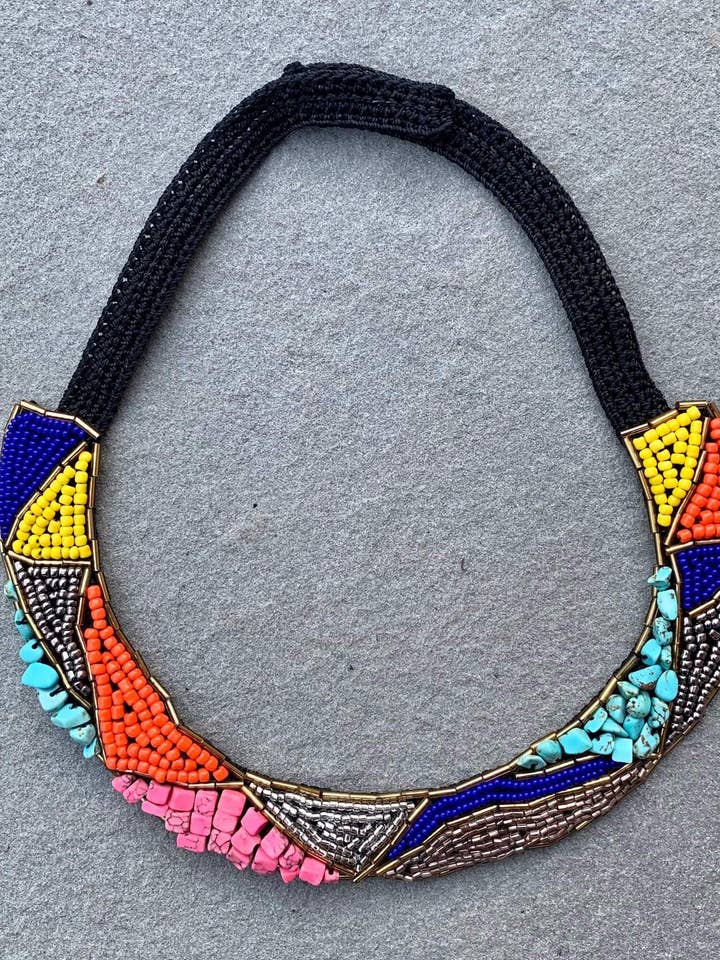 Makbule Beaded Statement Necklace for wholesale by Seyyah