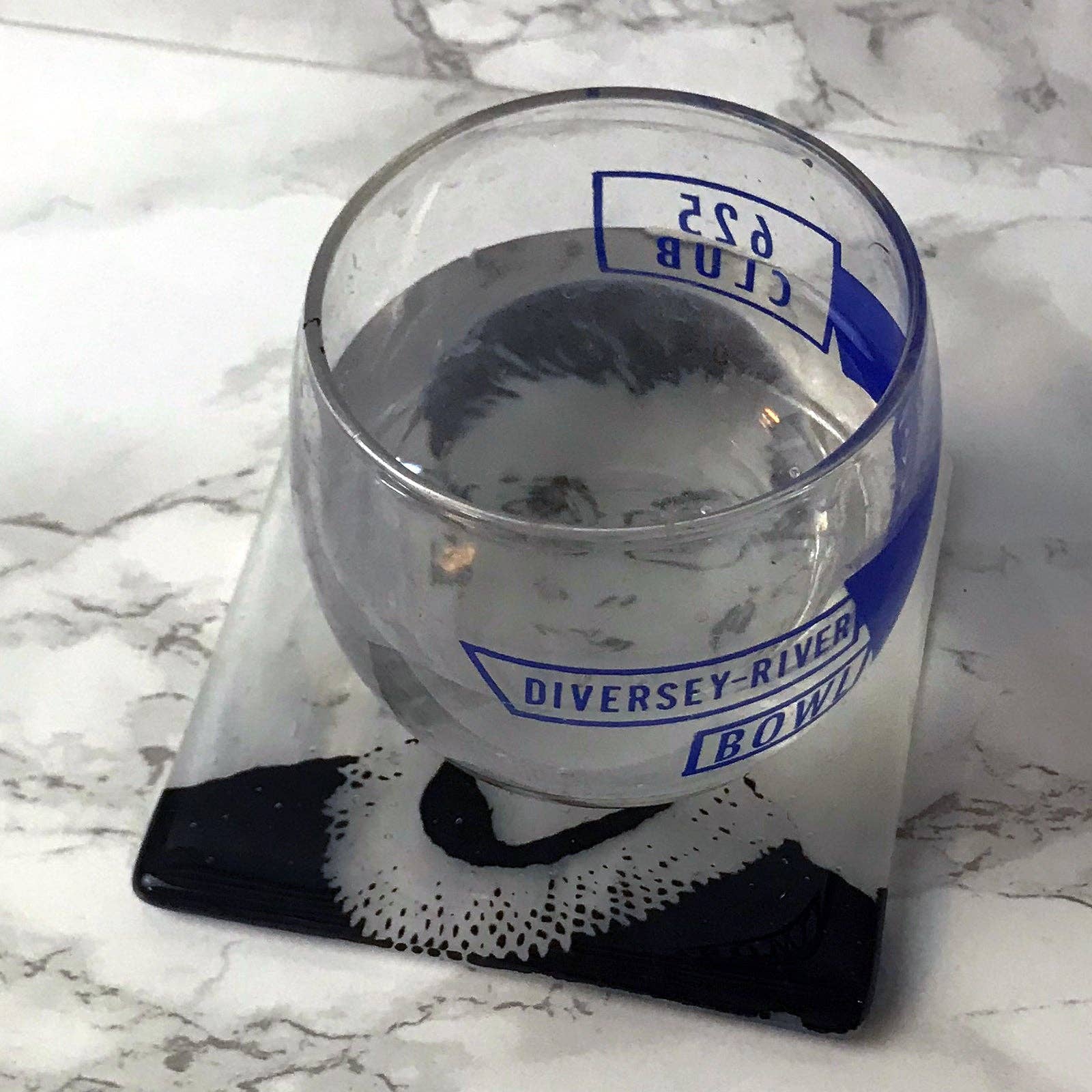 Kiku Handmade | Contemporary Fused Glass Home Goods - Wholesale Coasters - Supreme Court Justice Ruth Bader Ginsburg Fused Glass 4" Single Coaster1