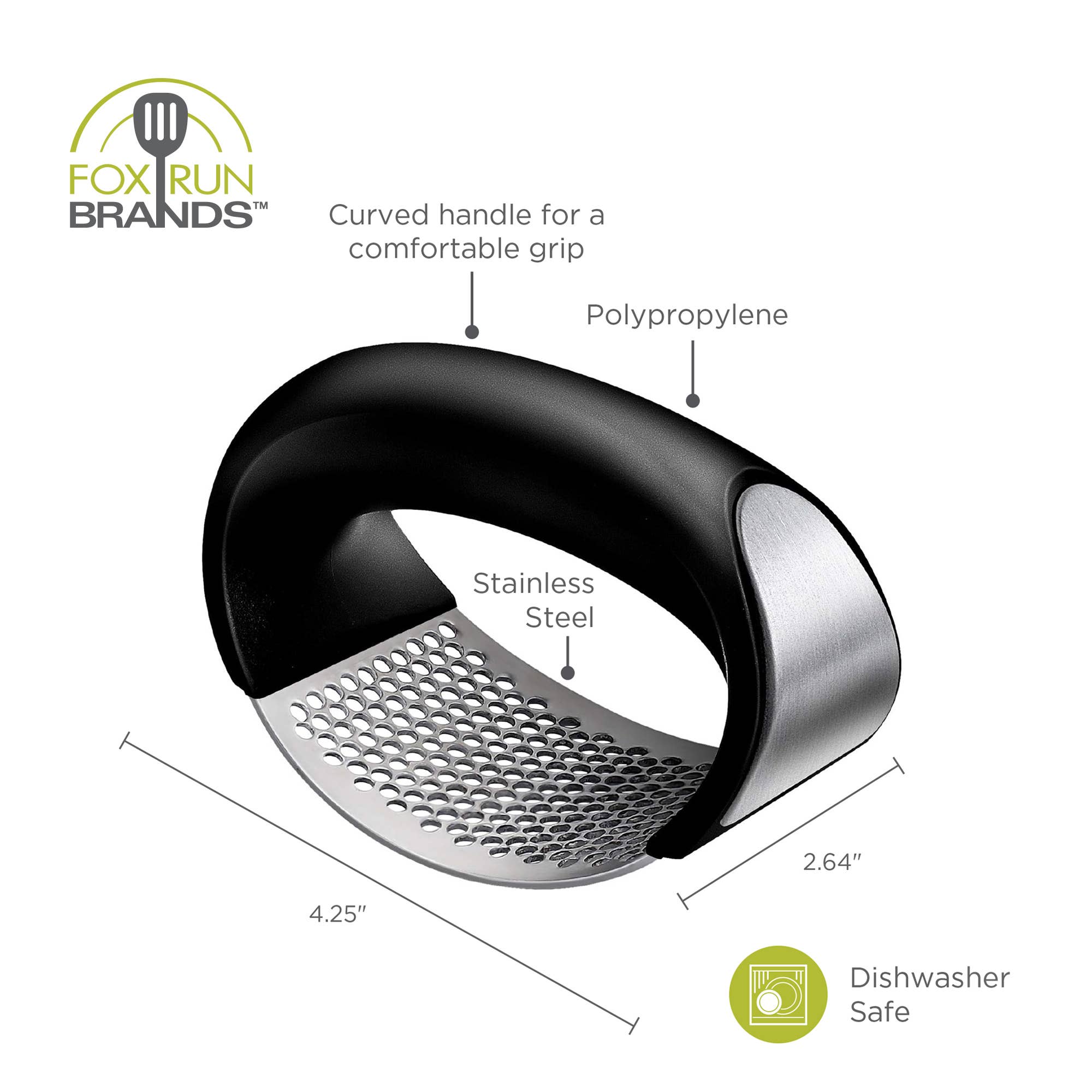 Fox Run Brands - Wholesale Kitchen Tool/Gadget - Fox Run Stainless Steel Garlic Rocker Press, Garlic Mincer2