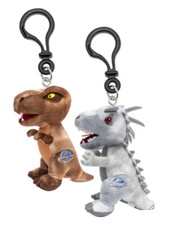 12 stuks diverse sleutelhangers: 8x Indominus Rex en 4x T-Rex pluche clips voor wholesale door Joy Toy
