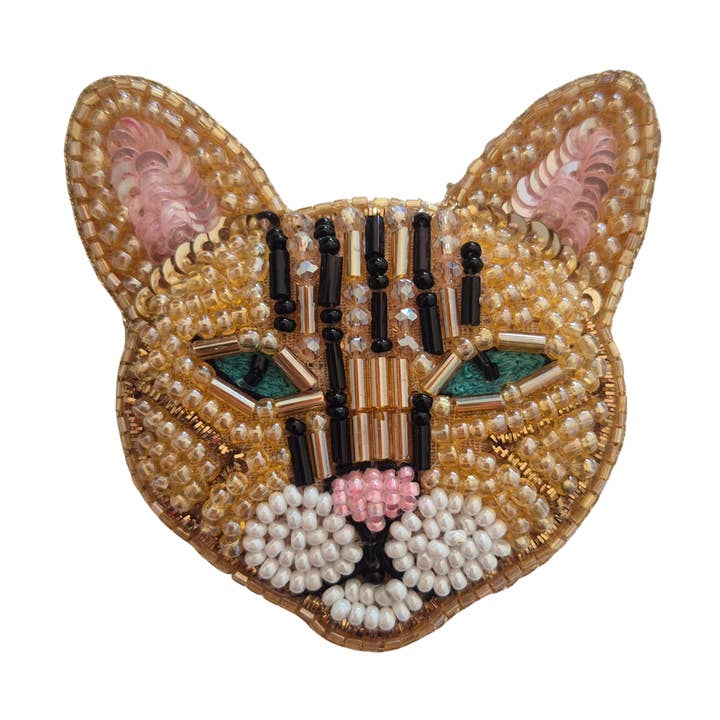 Beaded Brooch Cat B42405 for wholesale by ZODA