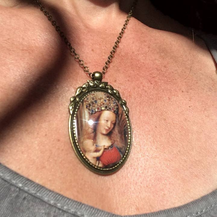 Elysium Pendants – Engroshandel Halskæde med vedhæng – Jomfru Maria vedhæng - Jan Van Eyck-Madonna i kirken
