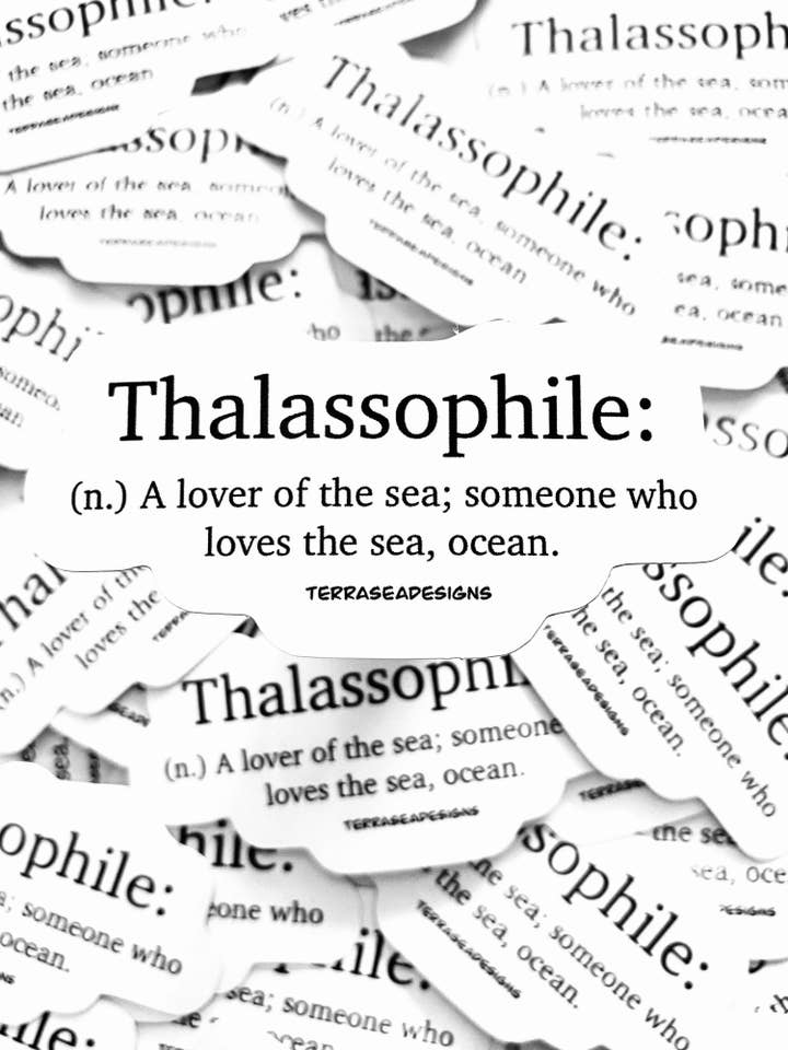 Thalassophile Definition Sticker for wholesale by TerraSeaDesigns