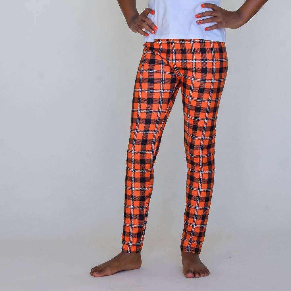 JustForLittles – wholesale Fashion leggings – kids – Orange & Black Leggings4