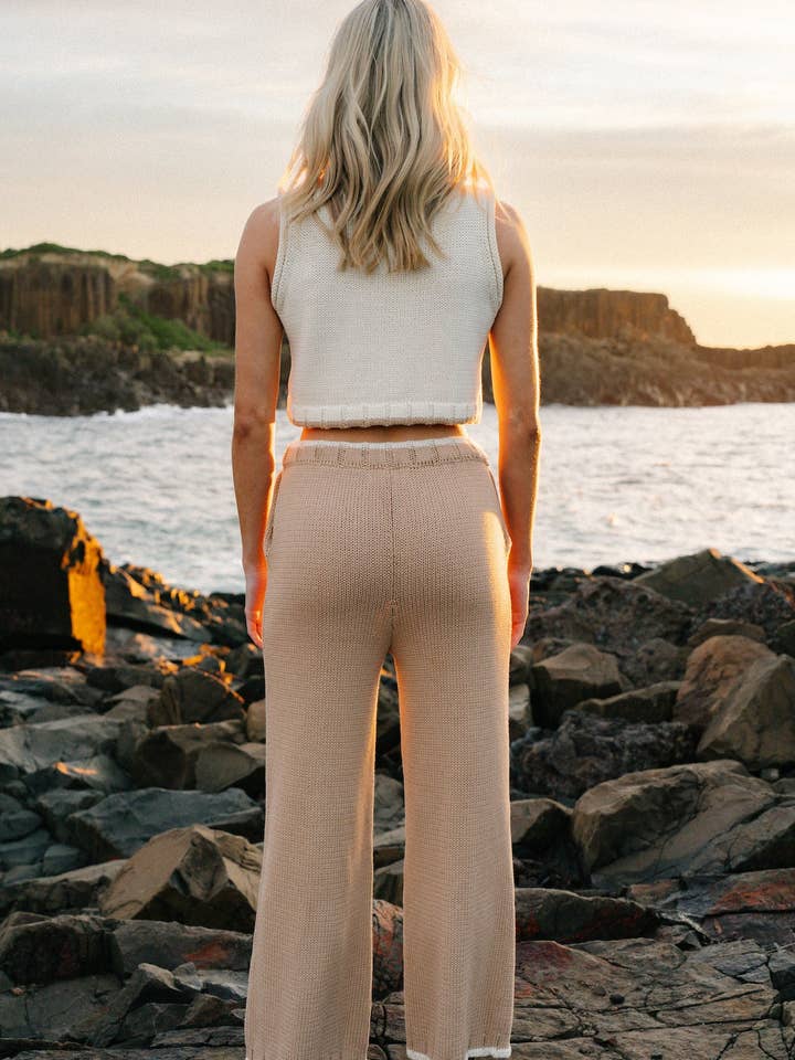 Malia The Label - Wholesale Pants – Women's - Emery Knit Pants - Sand3