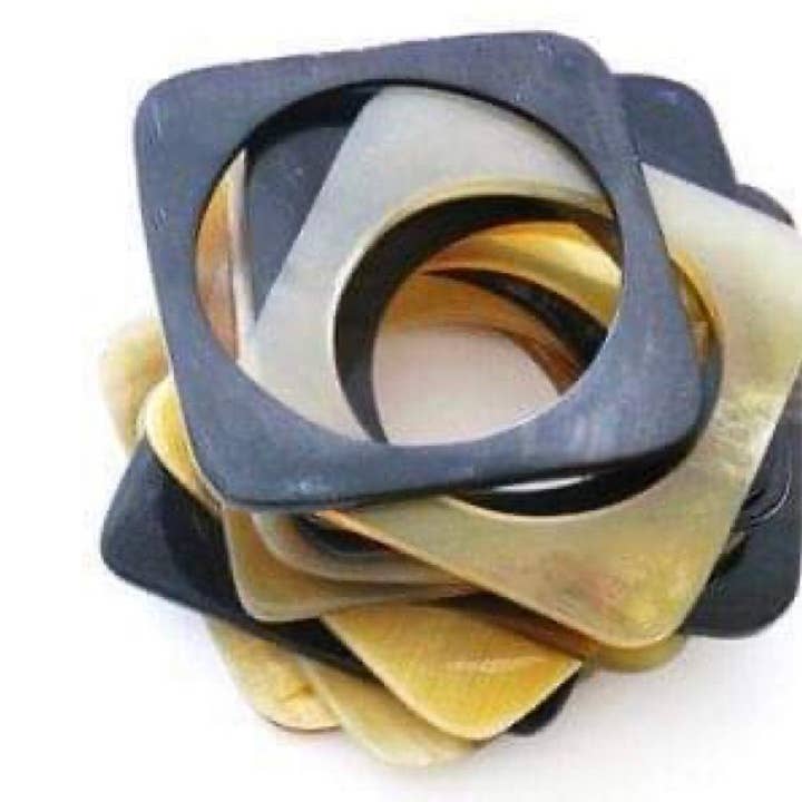 Commonality Cooperative - Wholesale Bangle Bracelet - Square Ankole Horn Bangle