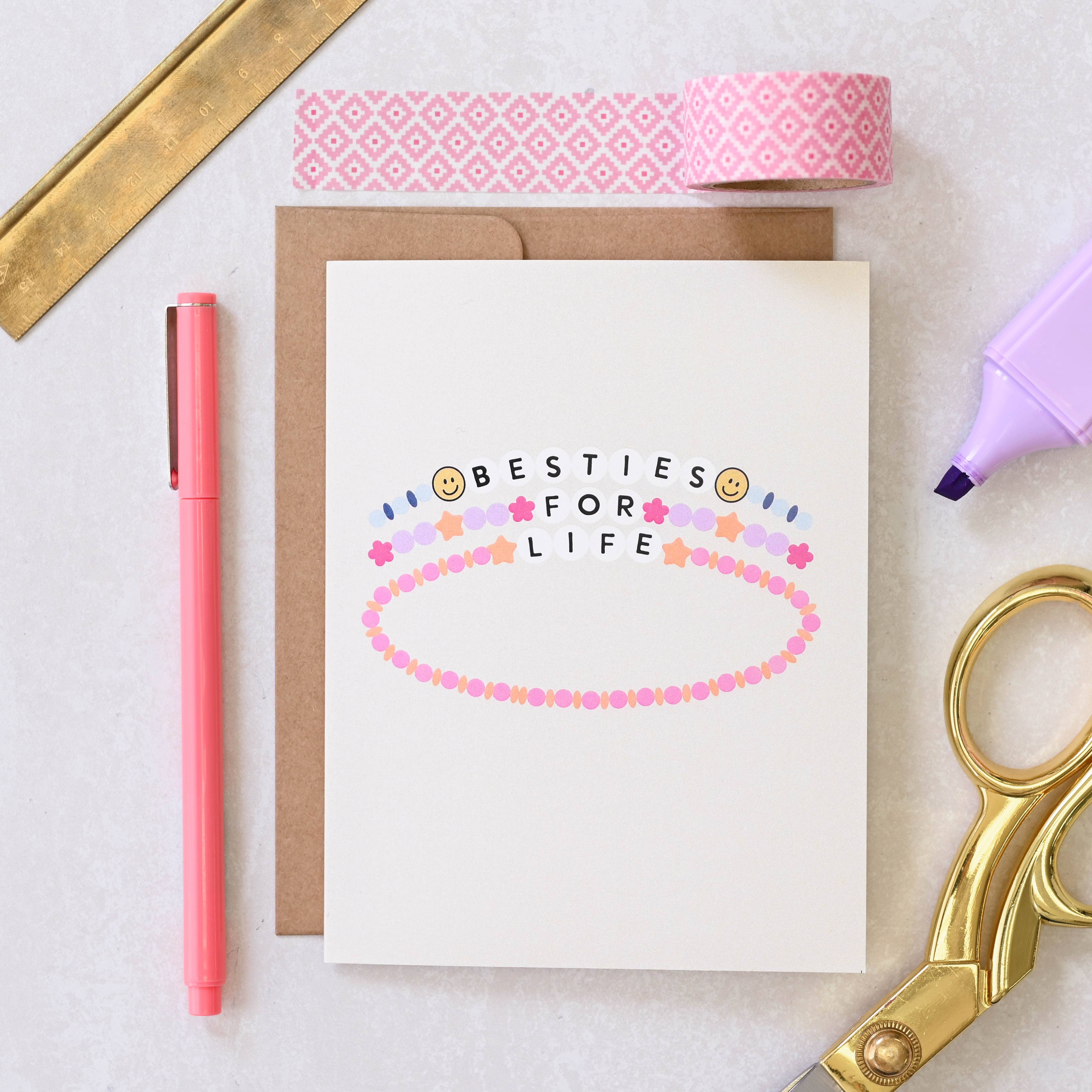 Simple Whimsy - Wholesale Friendship Card - Besties For Life Friendship Bracelet - Pop CultureCard2