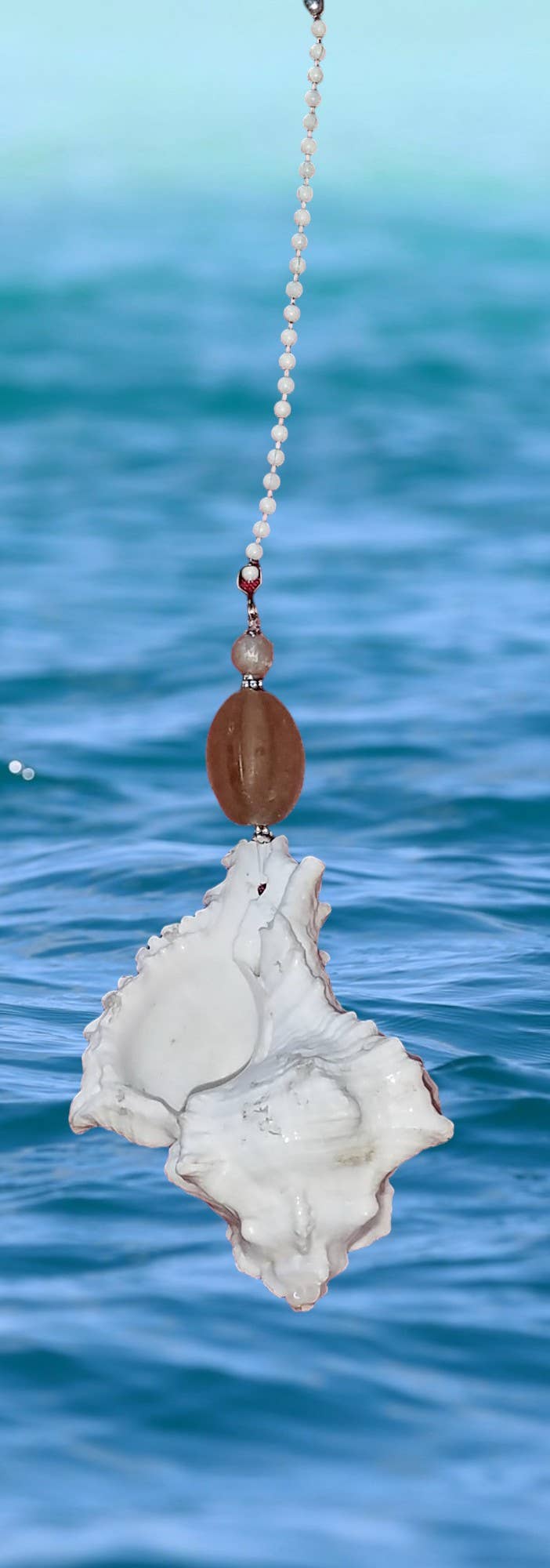 Shell We Sea Designs - Vente Décorations de table - Grand ventilateur en forme de coquillage, chaîne de plafond à tirer en forme de coquillage7