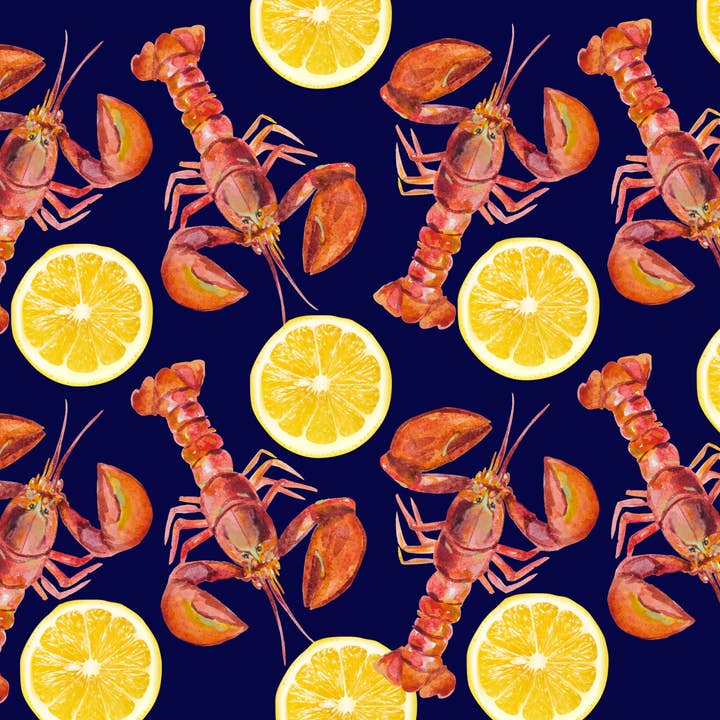 Thomas and Lee Company - Wholesale Serving Tray - Acrylic Serving Tray - SUMMER VIBES - Lobster + Lemons0