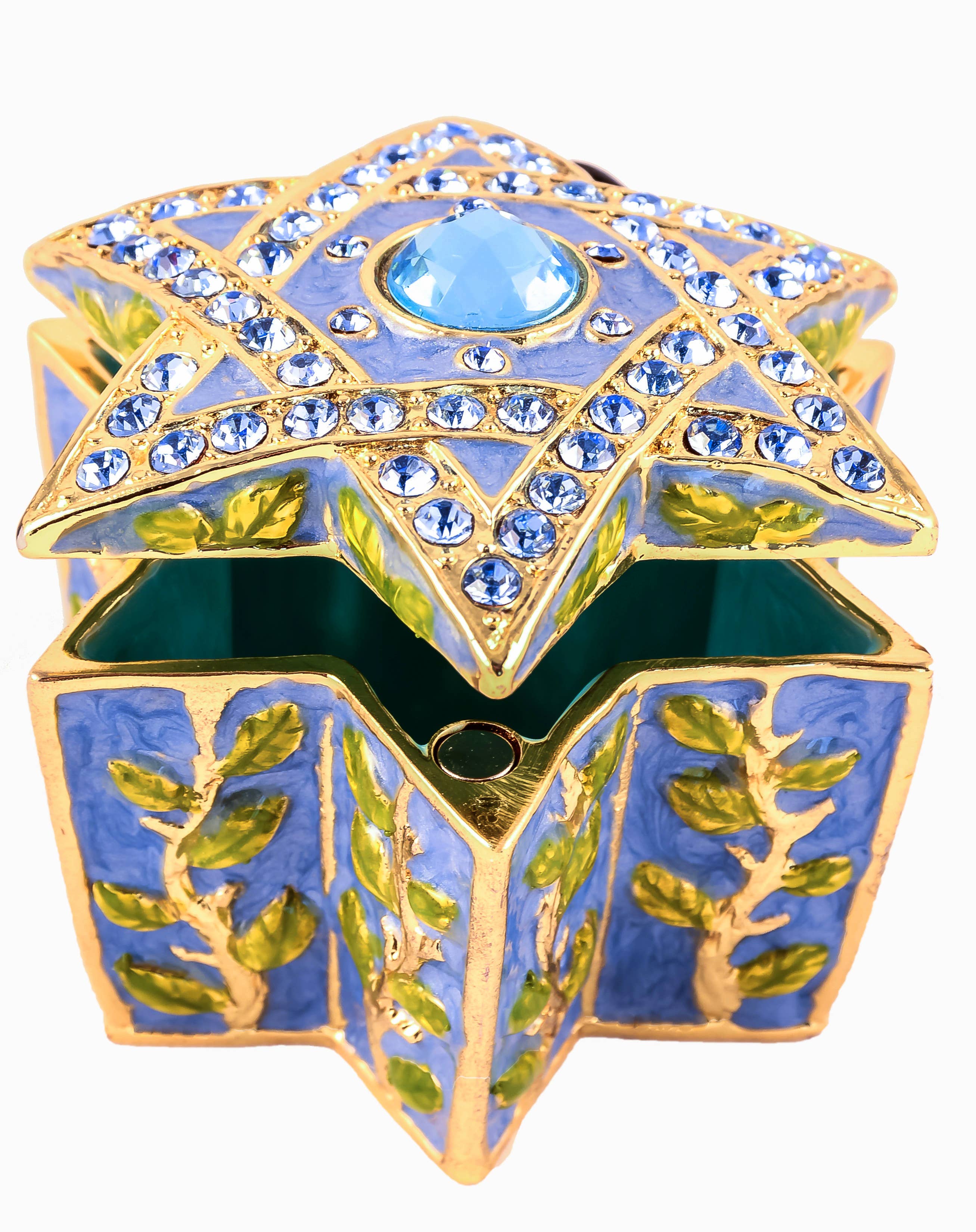 Ciel Collectables - Wholesale Jewelry Box/Organizer - Star of David Trinket Box. Hand Painted Enamel & Swarovski3
