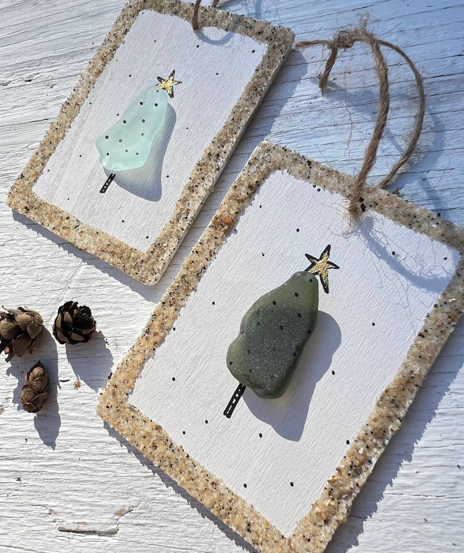 Sook & Hook - Wholesale Ornament - Jolly Christmas Tree Sea Glass Ornament3