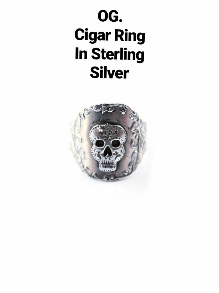 Sugar Skull Cigar Ring for wholesale by ilaments