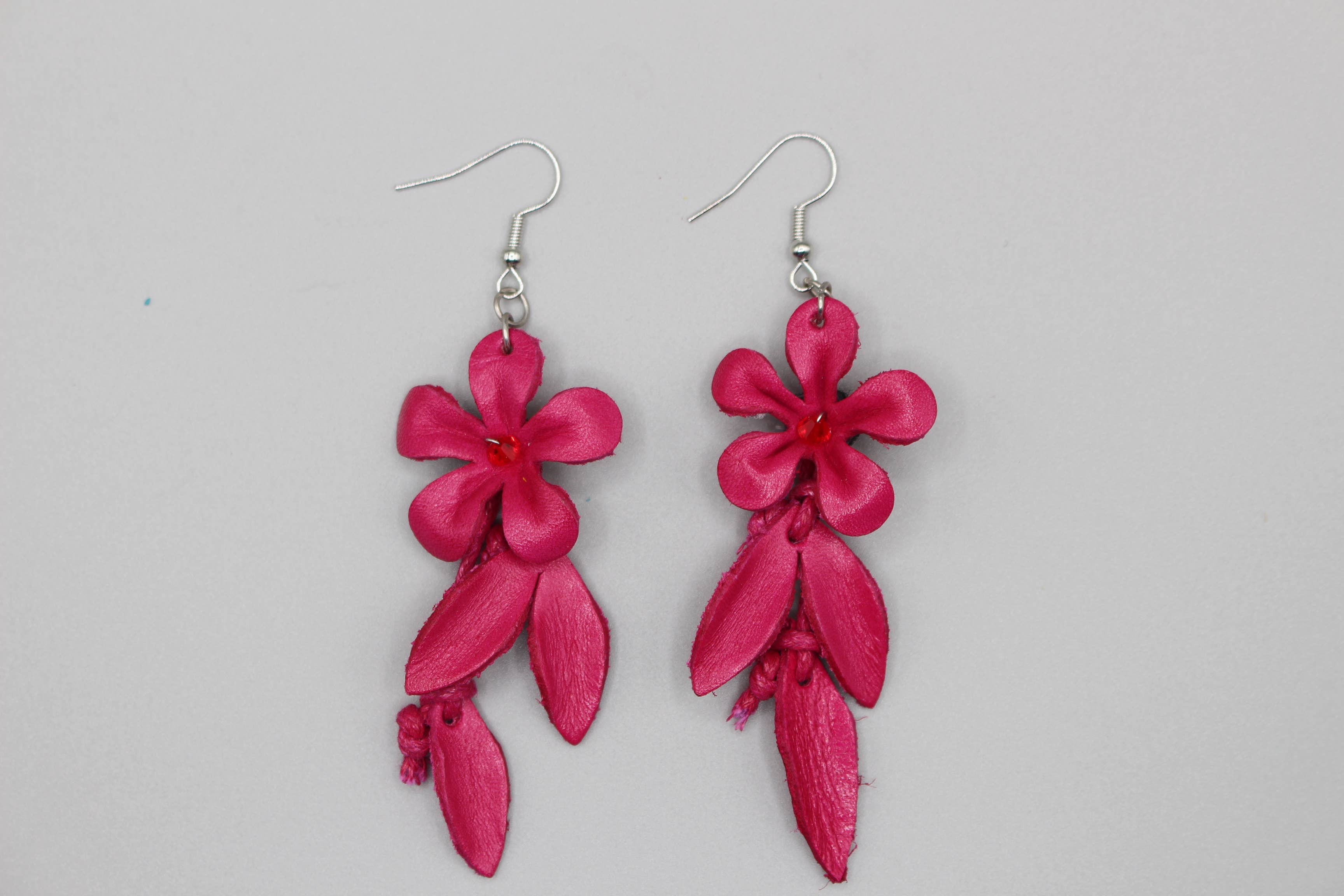 Sunflower Handmade leather inc - Wholesale Dangle Earrings - Handmade Leather flower earring6