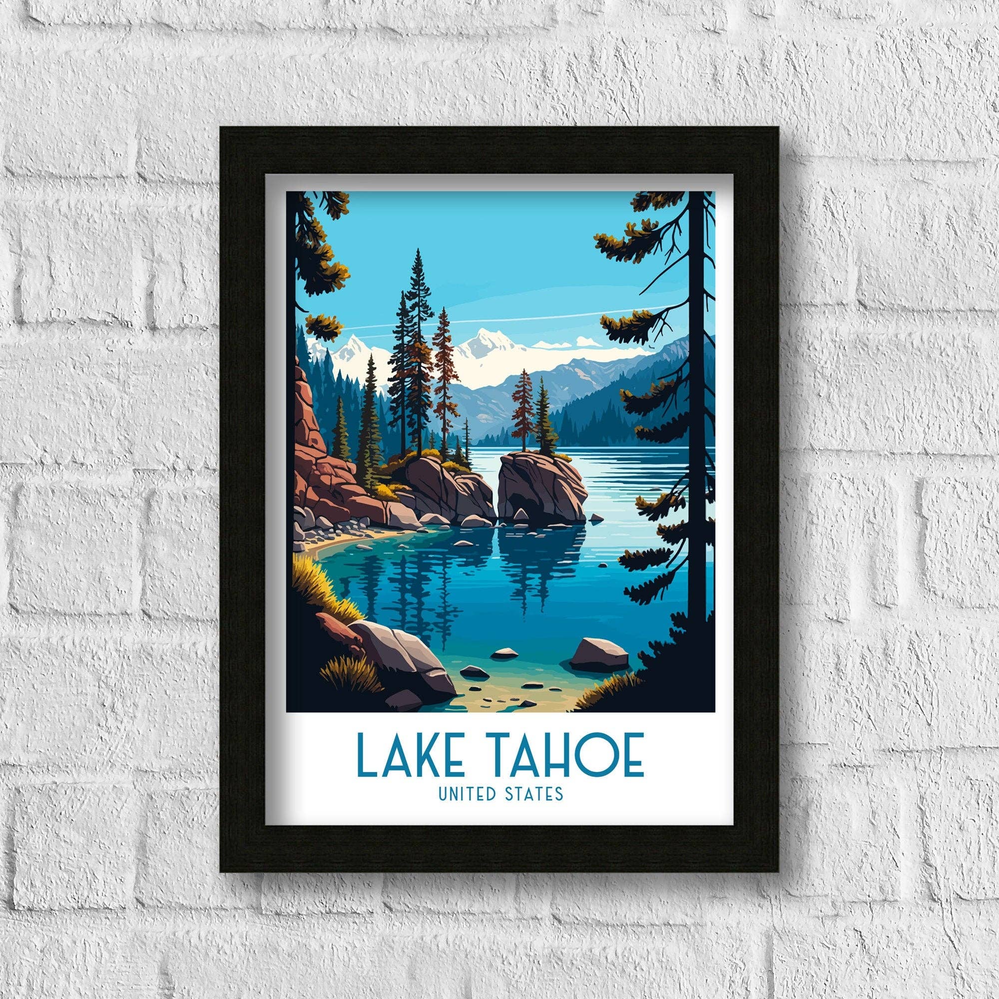 InkNPrintz – wholesale Art print – Lake Tahoe Travel Poster1