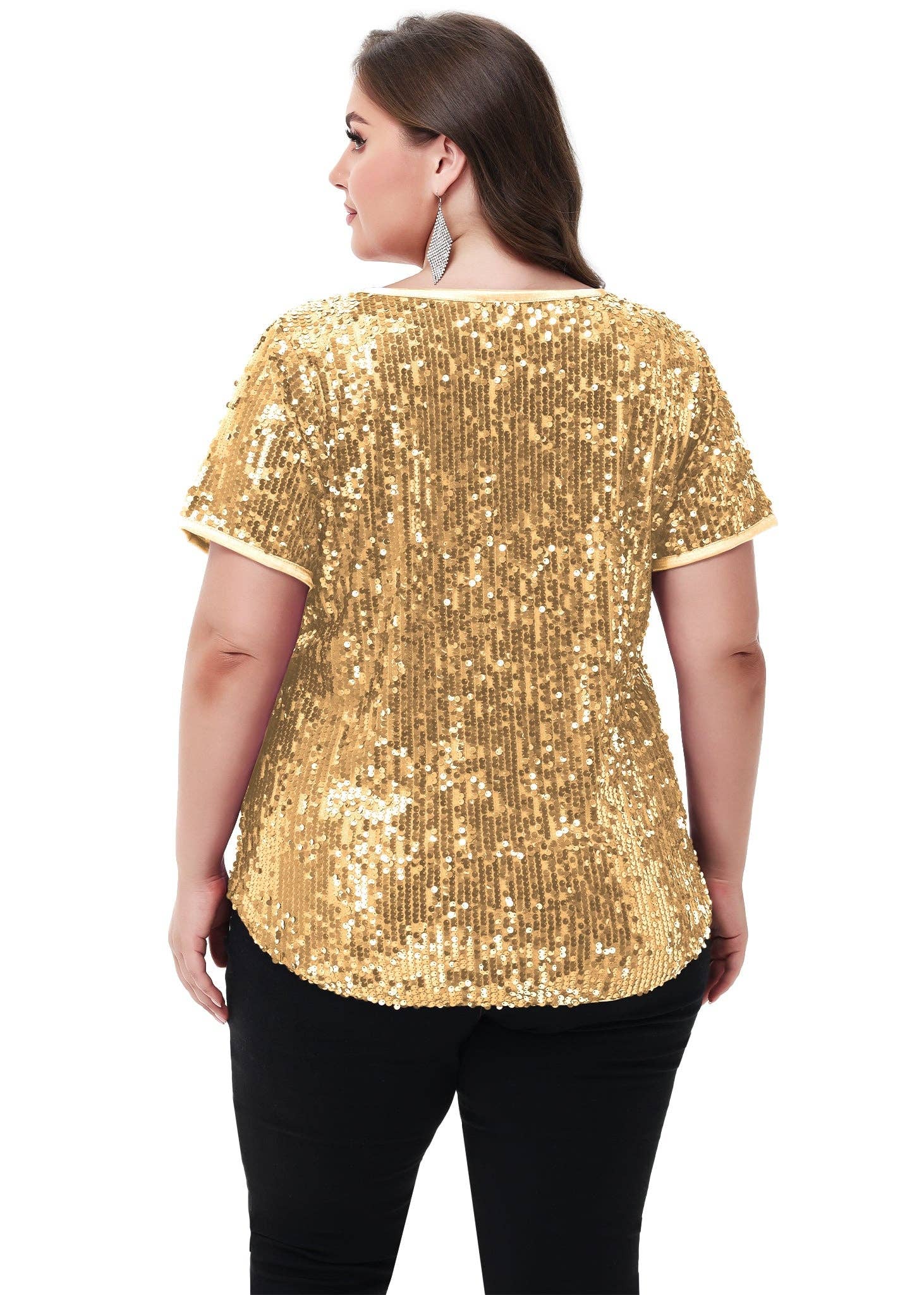 Anna Kaci Wholesale - Wholesale Blouse - Women's - Sequin Tops Plus Size Sparkle Glitter Party Blouse19