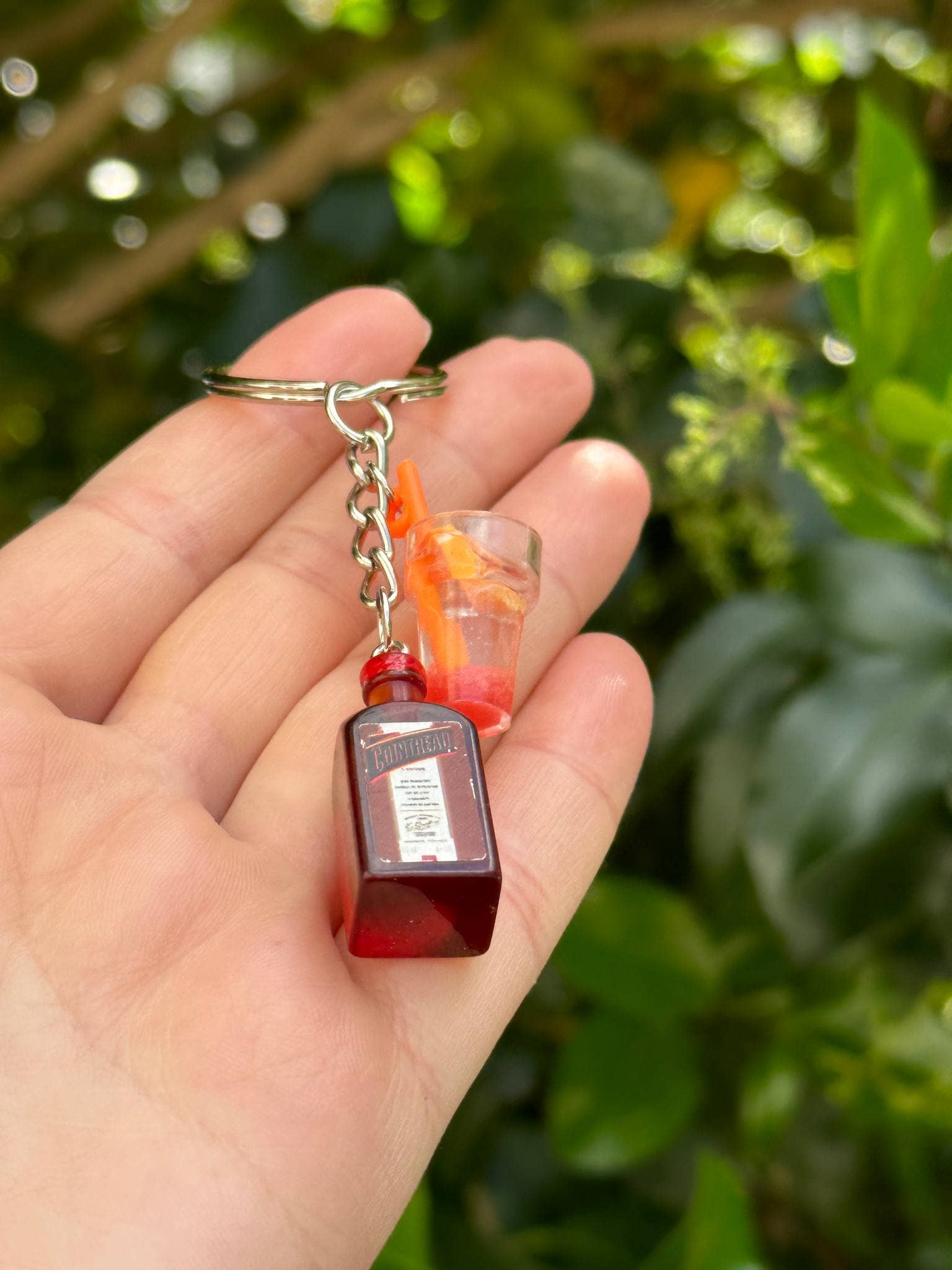 Arcfo Jewelry - Wholesale Keychain - Unisex - Mini Cointreau bottle Keychain with drink cup charms2