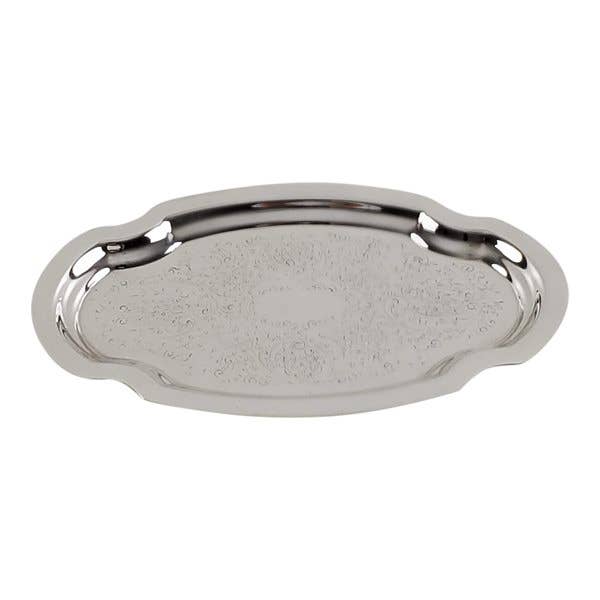 Prato em Prata Inglesa Salver gravado em Oval 9.5" x 5.75" c.1950. NÚMERO DO NÚMERO: A191. por atacado de Corbell Silver