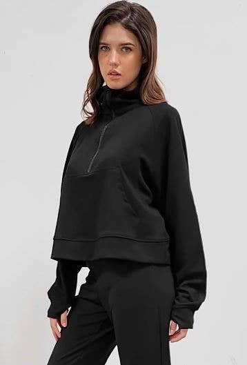 Eldridge Fashion – Großhandel Sweatshirt – Damen – SCUBA LULU TRICHTERHALS21