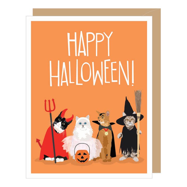 Apartment 2 Cards - Wholesale Halloween Card - Cat Costumes Halloween Card (Single or Boxed)