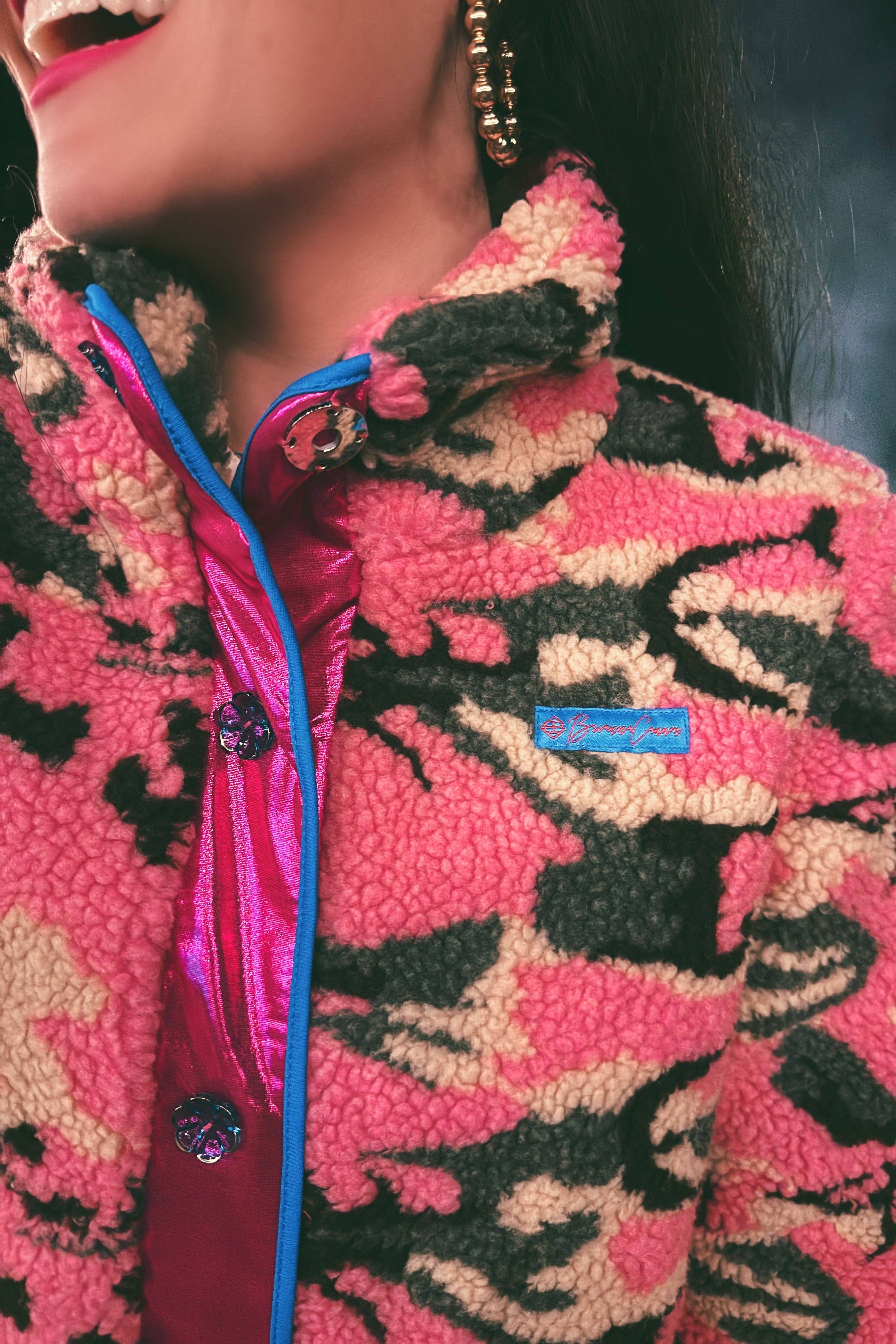 Brianna Cannon – Engroshandel Jakke - Dame – BC Pink Camo Pile Fleecejakke1