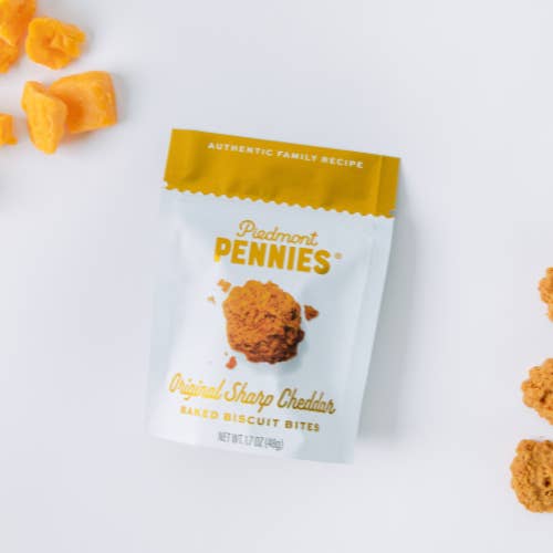 Piedmont Pennies - Wholesale Crackers - Cheddar Cheese Crackers, Small Pouches (25)1