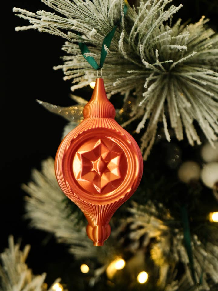 Christmas decoration - 3d printed tree ornament - VINT-3 for wholesale by Du Vert Au Rouge Chez Soi