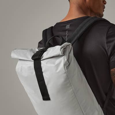 Logo Free Clothing - Wholesale Backpack - Unisex - BagBase Reflective Roll Top Backpack | 15 Litre Rucksack | Black or Silver | One Size2