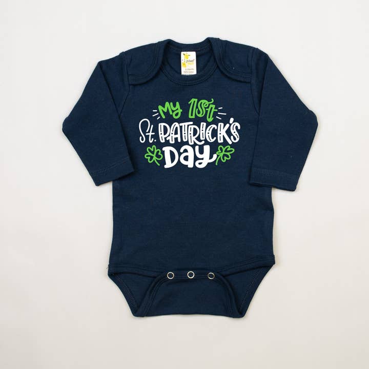 My 1st St. Patrick's Day | Navy Bodysuit for wholesale by Cuddle Sleep Dream