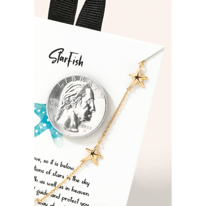 G Gold Dipped Starfish Necklace for wholesale on Faire