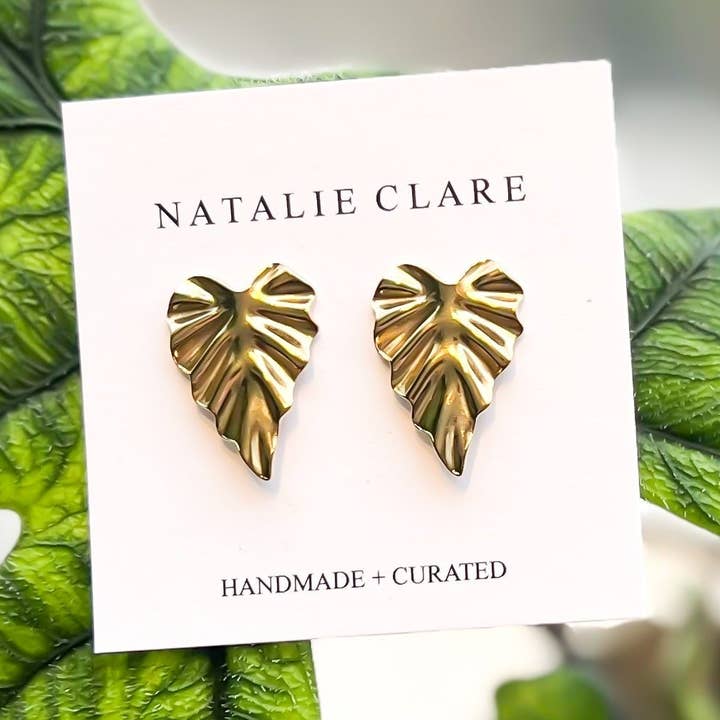 Alocasia Stud Earrings for wholesale by Natalie Clare Collections