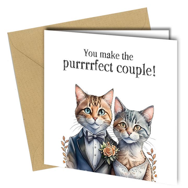 #1634 ¡Hacéis la pareja perfecta! Amantes de los gatos/boda para venta al por mayor de Close to the Bone Greeting Cards and Gifts