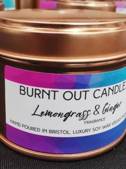 Rose Gold Soy Wax Tin Candle 200g for wholesale by Burnt Out Candles