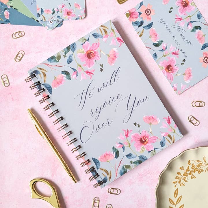 Rejoice over you, Zephaniah 3:17, Bible Prayer Journal for wholesale by Creative Stationery London LTD