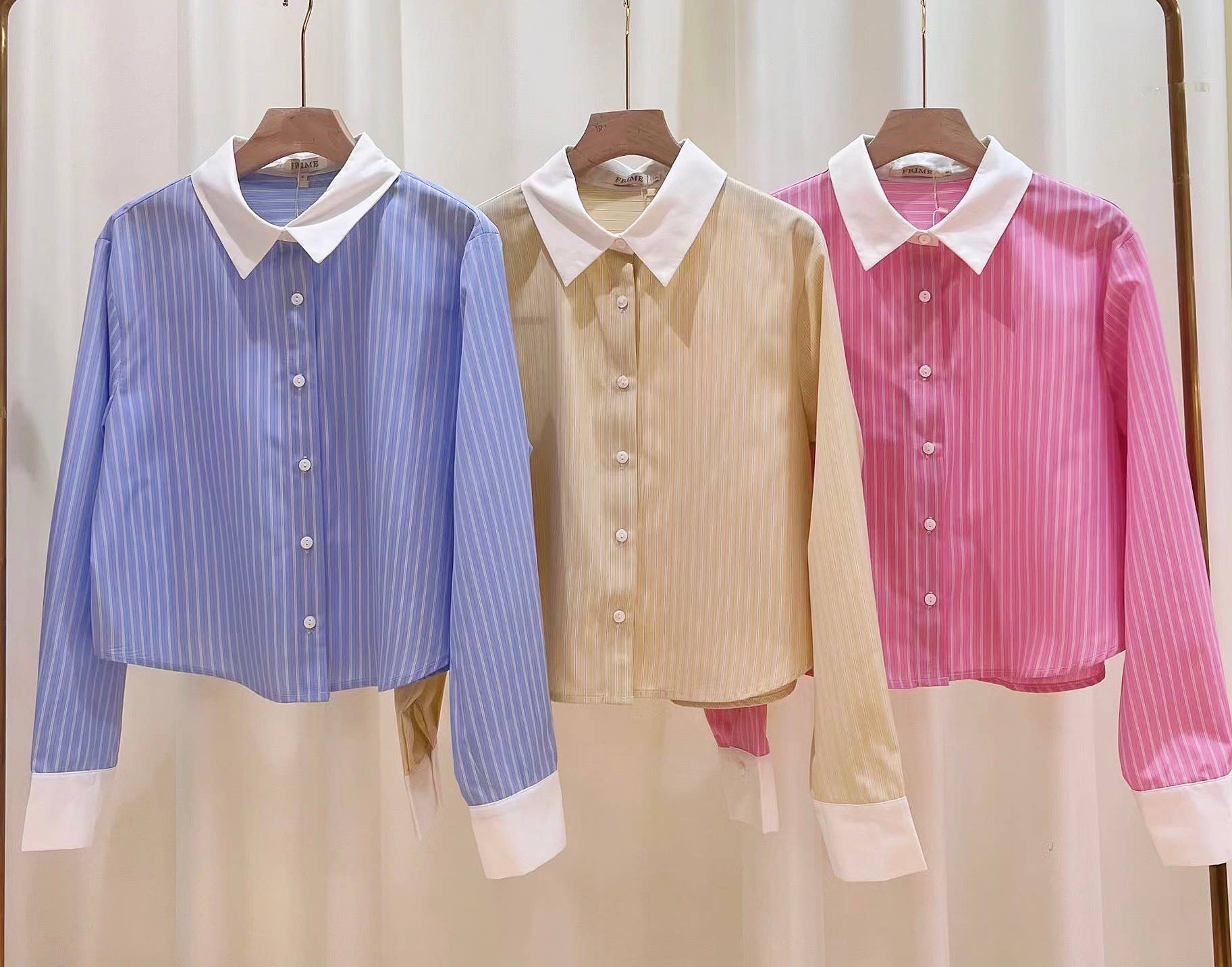 Frime - Vente Chemise à col boutonné – femme - Chemise rayée - 560112