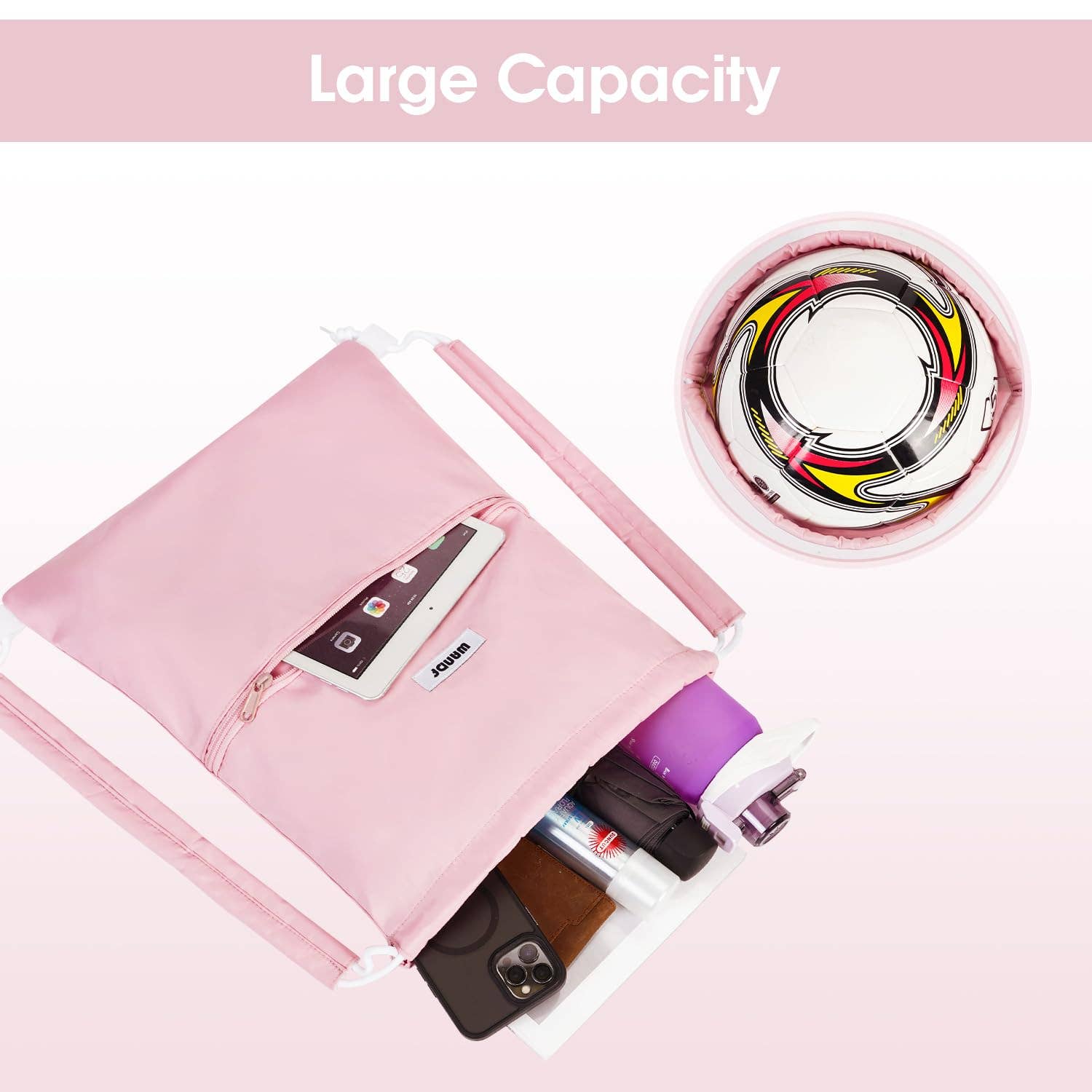 wandf - Wholesale Tas met trekkoord - Uniseks - Sportieve rugzak met trekkoord en dubbele schouderpads78