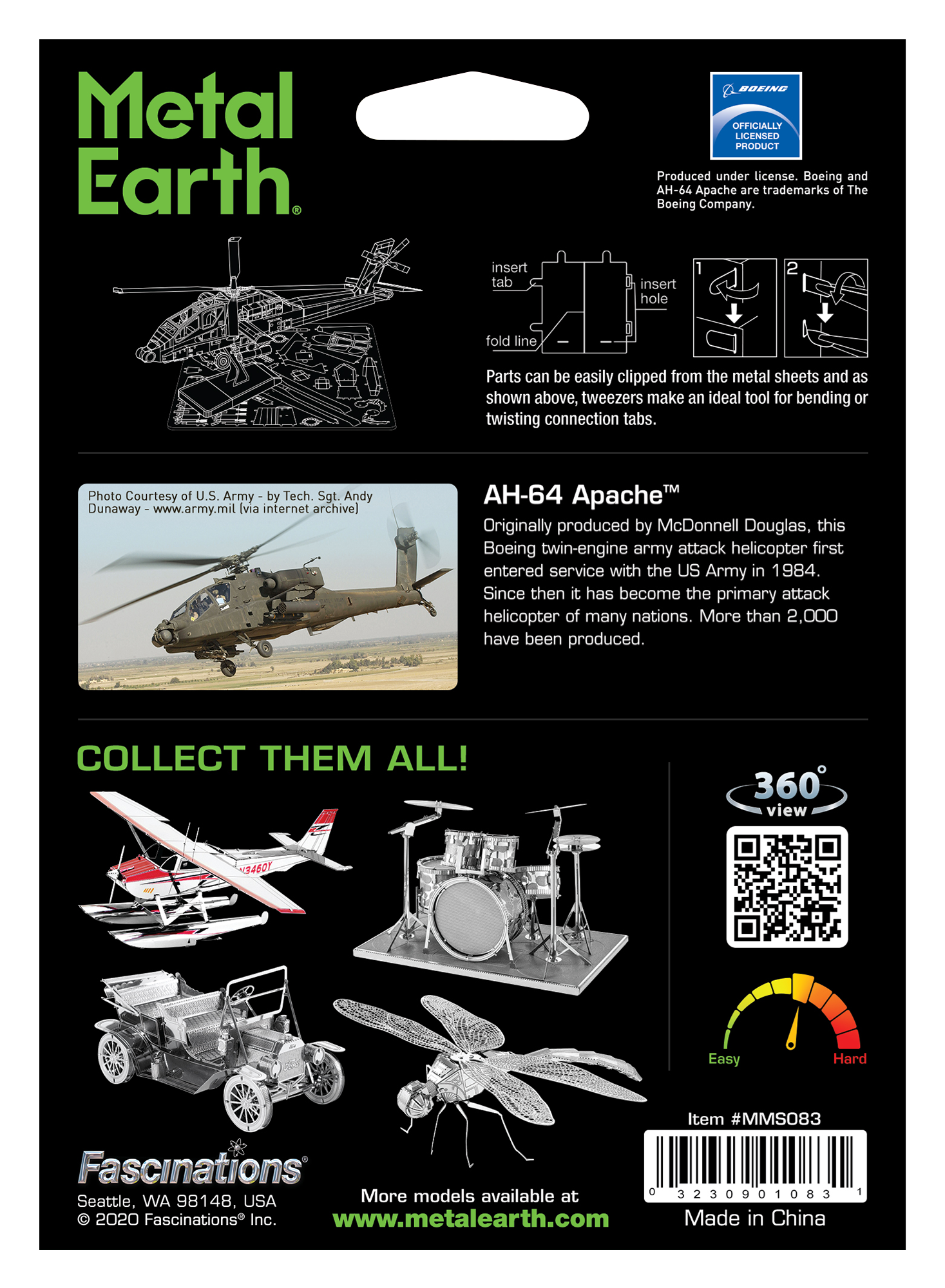 Metal Earth – wholesale DIY craft kit – Apache Helicopter2