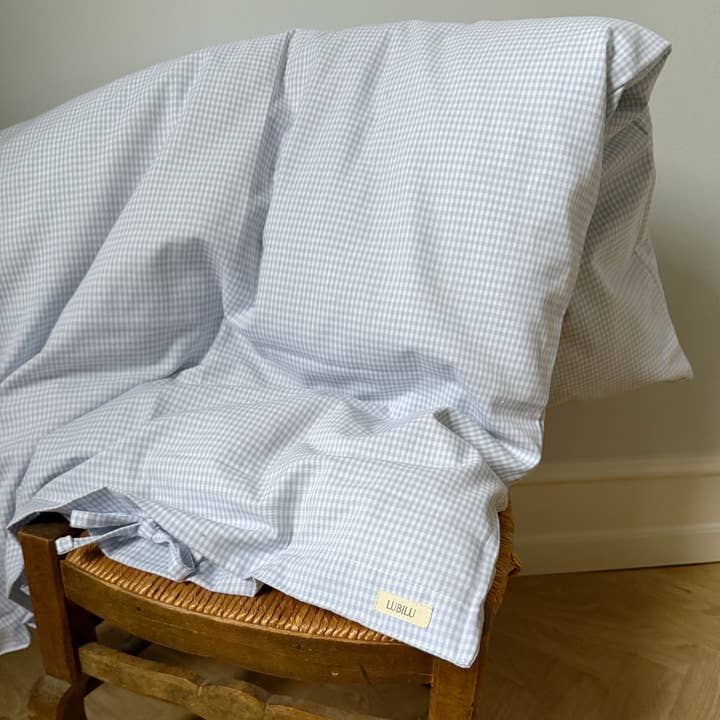 Mini Check Junior Bedding Soft Blue for wholesale by Lubilu Copenhagen