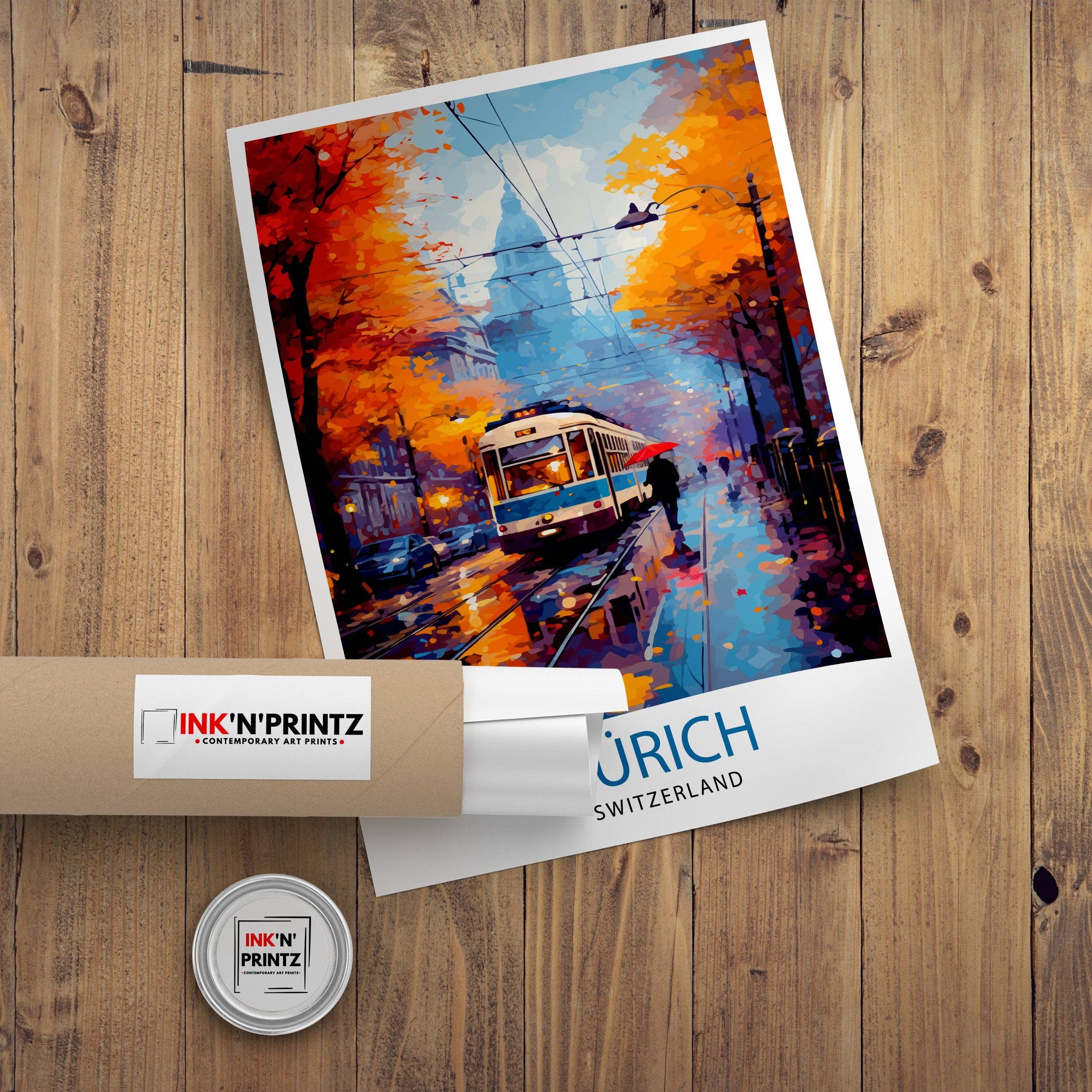 InkNPrintz – wholesale Art print – Zurich Switzerland Travel Poster Zurich8